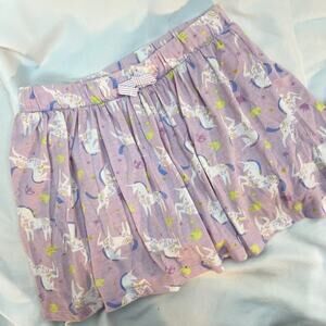 Cat & Jack Unicorn Skort Kids Size L 10 12 Pull‎ On Gathered Pleat Knit Kidcore